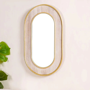 Professional 2024 Handmade <b>Hanging</b> Wall <b>Mirror</b> Metal Framed With Gold Finished for Hotel Restaurants Bathroom Makeup - Product Image 1