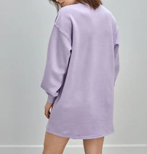 เสื้อฮู้ดดี้ผู้หญิงทรงโอเวอร์ไซส์ ผ้าฟลีซผสมโพลีเอสเตอร์/คอตตอน ระบายอากาศได้ดี น้ำหนักมาก ทรงหลวม ไหล่ตก สไตล์ลำลองสำหรับฤดูหนาว  ตกแต่งด้วยลายพิมพ์นูน 3 มิติ แบบกำหนดเอง - Product Image 2