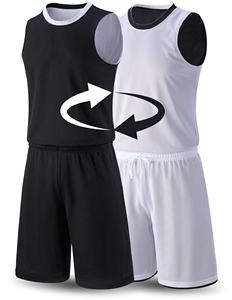 Ensemble de maillots de basket sans manches, col en V, coupe athlétique, polyester, respirant, anti-transpiration, imprimé, été, uniforme d'équipe personnalisé - Product Image 1