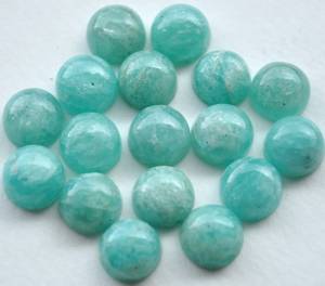 แอมะซอไนต์ทรงหลังเบี้ยทรงกลมพลอยหลวมแบบแบนราบสูง - Product Image 4