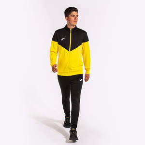 Ensemble de sweats à capuche jaunes et noirs 100% coton mélangé polyester, col à capuche uni, pull à capuche long avec cordon de serrage, tailles plus grandes, tricoté - Product Image 6