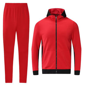 Conjunto de chándal de lana con cremallera completa y logotipo personalizado XL para hombre, pantalones de chándal de entrenamiento de gimnasio transpirables a prueba de viento, sudadera cálida de otoño para correr - Product Image 1