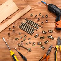 M6 Steel Galvanized Finish Fully Threaded Furniture Screws and Nuts Kit Assorted Wooden Dowel & Barrel Nut for Bed Frame