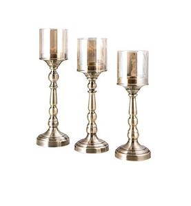 Bougeoir en cristal décor à la maison de haute qualité nouveau Design dessus de table doré de qualité supérieure ensemble de 3 supports - Product Image 4