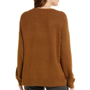 Sweat-shirt à col rond en coton pour femme, haut décontracté, vente en gros, 100% - Product Image 2