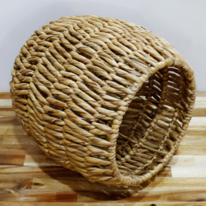 Juego de Mesa y Puffs de Jacinto de Agua Hechos a Mano Ecológicos, Diseño Redondo Tejido para Decoración Natural del Hogar - Product Image 2