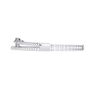 Ethereal 0.86ct Double-Row Moissanite <b>Bracelet</b> with 18k Solid <b>White</b> <b>Gold</b> Chain VS-SI Clarity Diamond <b>Bangle</b> <b>Bracelet</b> - Product Image 3