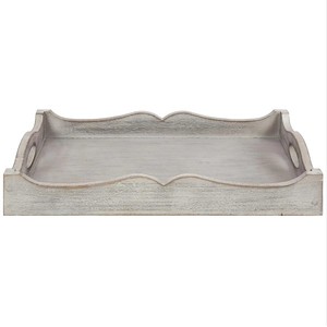 Petit déjeuner réversible de style artistique dans un plateau de lit en bois de manguier sculpté à la main avec insert en métal pour plateau de service décoratif en gros en vrac - Product Image 2