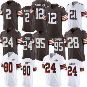 #95 Myles Garrett 24 Nick Chubb 12 Shedeur Sanders Deshaun Watson Jersey Football Amari Cooper Hunt Ward Maillots cousus - Product Image 1