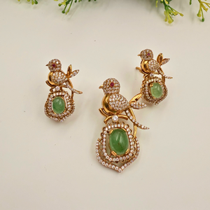 Vintage Coral Pendant & <b>Stud</b> <b>Earrings</b> <b>Set</b> Featuring Animal-shaped Design - Product Image 5