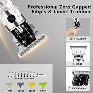 Tondeuse à cheveux électrique sans fil professionnelle pour hommes, alimentée par USB, kit de coupe de cheveux pour barbier, tondeuse à nez et barbe française - Product Image 4