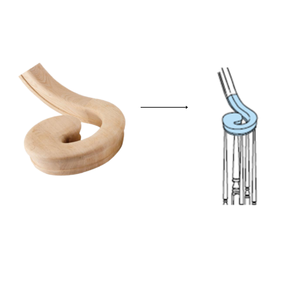 Producto superior de alta calidad 7232 Roble rojo Mano izquierda Voluta Pasamanos Accesorio OEM ODM Disponible para escalera externa interna - Product Image 5