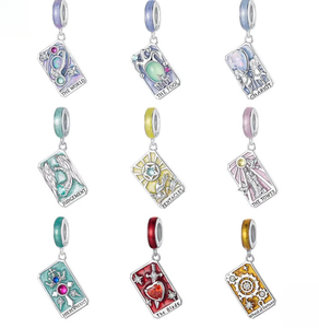 S925 argento tarocchi accessori fai da te ciondolo stile retrò originale con stella luna di energia perline oro placcato Fine ciondoli ciondoli - Product Image 6