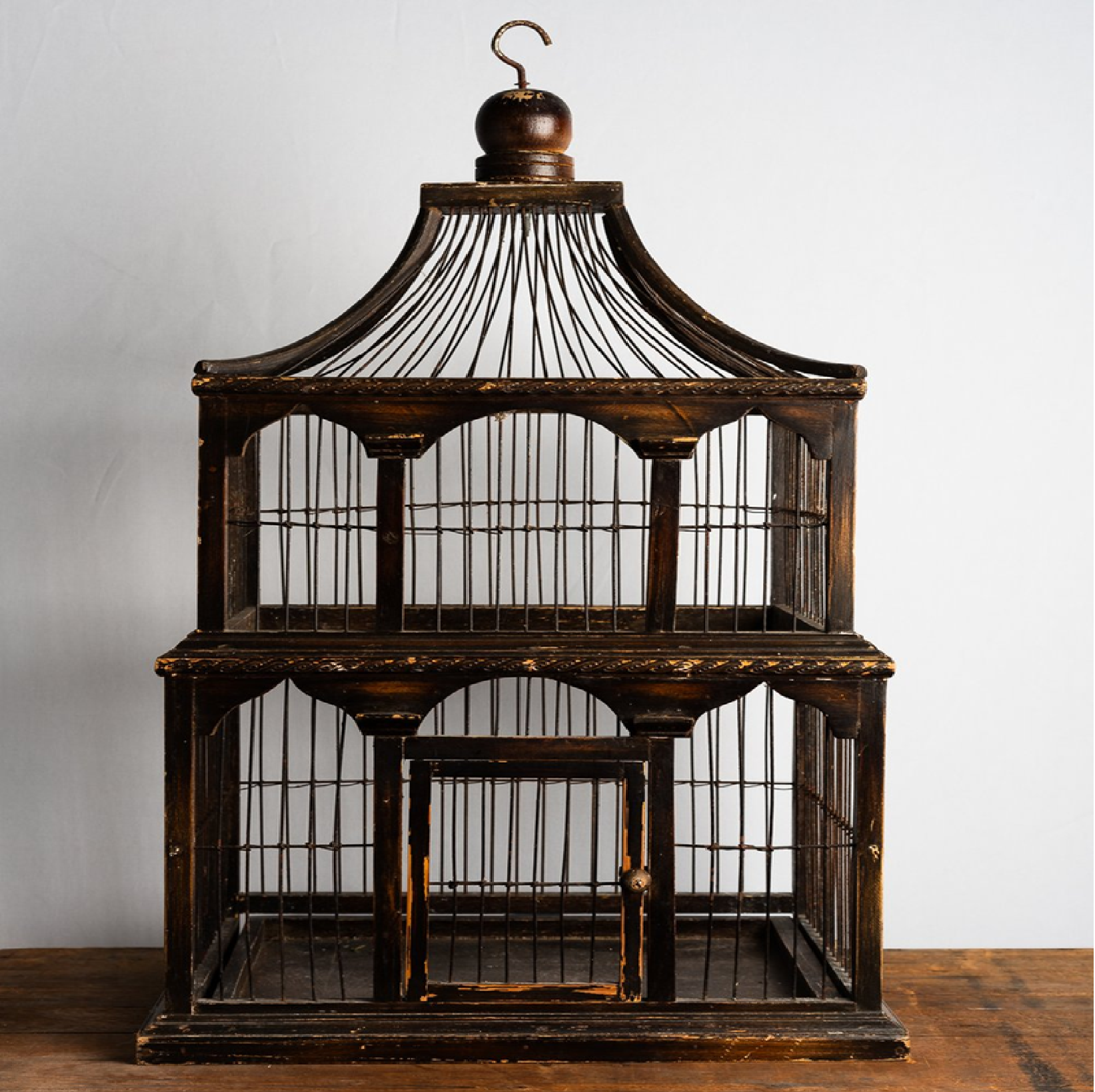 antique wooden bird cage
