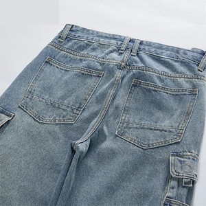 Kivotech Streetwear personnalisé Jeans délavés déchirés pour hommes Jeans en denim à jambe droite Jeans cargo avec poche 100% coton - Product Image 3