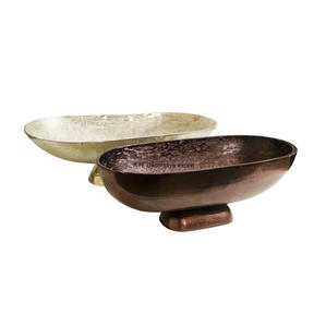 Offre Spéciale fait à la main grand plat de service en aluminium hôtels cuisine vaisselle bol ensemble couleur antique nourriture salade métal poli - Product Image 6