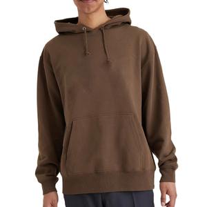 Venta al por mayor de Sudadera con capucha de gran tamaño marrón oscuro para los hombres Urban Streetwear Diseño de sudadera de lana de algodón grueso con capucha ajustable - Product Image 5