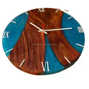 New Brown Wooden Base With Dome Glass Decorative Wall Clock To Decorate Your Living Room Designer from India by RF Crafts