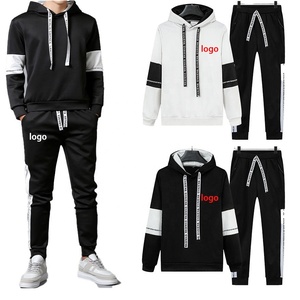 Ensembles de survêtements polaire unis à séchage rapide pour hommes, 2 pièces, style jogging, pour l'hiver 2026, vente en gros Bluk - Product Image 1