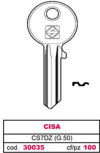 Chiave Silky Ottone Cs7dz (g.Vgb 1) Cisa - Product Image 1