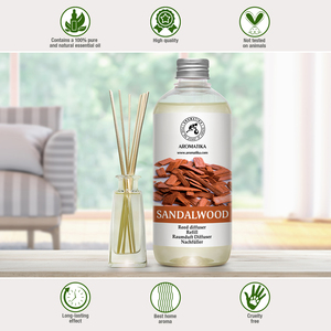 Recharge liquide pour diffuseur d'arômes Aromatika au bois de santal naturel 500ml, parfum d'ambiance longue durée pour diffuseur à bâtonnets - Product Image 3