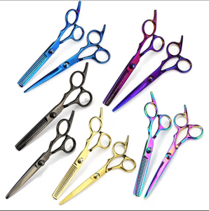 6 pouces cheveux ciseaux amincissement barbier coupe professionnel cheveux ciseaux outils acier inoxydable coiffure ciseaux 10 pièces - Product Image 1