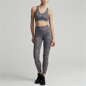Sublimation Printing <b>Women</b> Sport Bra and <b>Leggings</b> Set Custom Yoga Set fitness 2 piece Gym Set <b>Women</b> with OEM service - Product Image 2