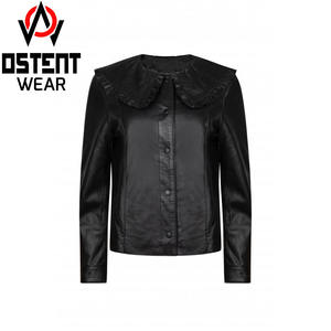 Veste matelassée en peau de mouton noire à col montant, coupe régulière, respirante et coupe-vent, nouvelle mode 2024, sur mesure pour homme - Product Image 1