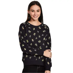 Sudadera de manga larga con diseño elegante impreso personalizado de calidad superior, Sudadera de cuello redondo para mujer, venta al por mayor, precio barato