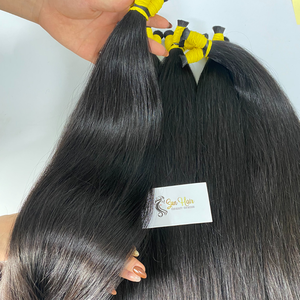Extensions de cheveux humains vierges vietnamiens, cheveux naturels lisses non traités, cuticules alignées, cheveux bruts en vrac, Cabello Humano - Product Image 1
