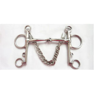 Broca de carreras de acero inoxidable de 6 pulgadas Pelham Horse bits equipo de caballo con cadena de bordillo - Product Image 4