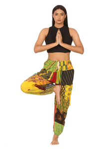 Pantalon sarouel en coton taille libre pour femmes haut confortable imprimé Boho Satin élastique Logo Yoga Joggers Baggy respirant hiver - Product Image 5