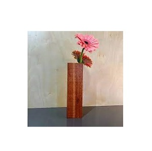 Pot de fleurs en bois naturel au design vintage simple, pièce de luxe, vase à fleurs en bois fait à la main, fabricant sur mesure - Product Image 1