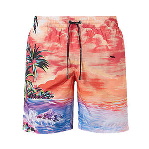 Pantalones cortos de playa con logotipo de sublimación completa para hombre de diseño personalizado 100% poliéster estilo informal con cordón en la cintura último diseño - Product Image 2