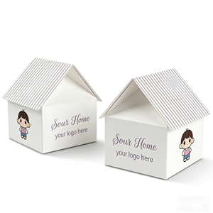 กล่องกระดาษรูปทรงบ้านสีชมพูสำหรับใส่คุกกี้ บิสกิต ของขวัญสุดหรู สร้างสรรค์ พร้อมโลโก้สั่งทำ สำหรับงานปาร์ตี้เด็ก - Product Image 6