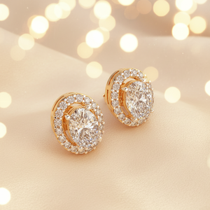 Dernières boucles d'oreilles en argent sterling 925 pour femmes, solitaire ovale, halo, moissanite, diamant, boucles d'oreilles à clous, fiançailles, mariage, anniversaire, cadeau - Product Image 4