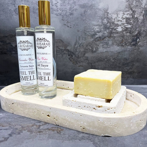 ถาดหินอ่อนทรงรีพร้อมขอบยกและผิวธรรมชาติสำหรับเคาน์เตอร์ห้องน้ำที่ทันสมัยและการตกแต่งบ้านอย่างมีสไตล์ - Product Image 2