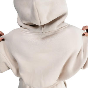 Sudadera recortada con capucha para mujer, Jersey personalizable con logotipo personalizado, ropa de calle elegante, Top de gimnasio cómodo a la moda - Product Image 6