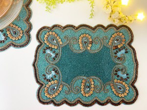 MS Handicraft Luxury <b>Beaded</b> Table <b>Placemat</b>-Handmade Non-Slip & Durable - Product Image 3