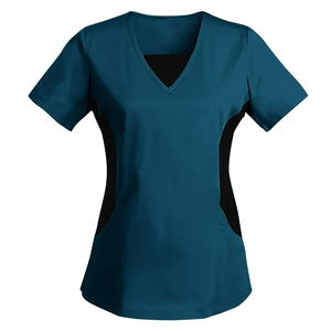 Nouveaux Blouses d'Infirmière Confortables Anti-Plis en Tissu Polyester/Rayonne Tissé à Col en V pour Usage Hospitalier avec Détection d'Aiguilles - Product Image 6