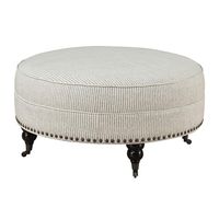 Meubles de Maison Tabouret de Maison en Tissu et Ottoman Pouf Moderne Rond en Toile de Jute en Cuir, Design Personnalisé d'Inde