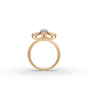 แหวนหมั้นเพชรไมโครเพฟที่เพาะเลี้ยงในห้องปฏิบัติการลายดอกไม้ - Product Image 3