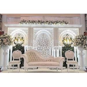 ฉากหลังเวทีต้อนรับสีขาวตกแต่งฉากหลังของตกแต่งสไตล์ใหม่กรอบฉากหลังงานแต่งงานสีขาวชวนฝัน - Product Image 1