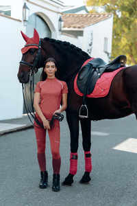 Tapis de Selle de Dressage Laurel Bleu Marine Foncé Style Jumping avec Rembourrage en Coton et Doublure en Tissu - Product Image 5