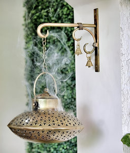 กระถางธูปหอมสีทองอาหรับแบบแขวนหรูหราเตาถ่านชุดธูป2025ของขวัญอิสลามทันสมัย - Product Image 2