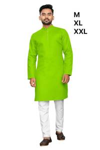 Festival Especial 100% Algodón Kurta Pijama Mayorista Exportador Fabzone's Plain Design - Product Image 2