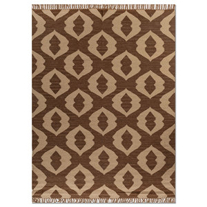 พรมขนสัตว์อินดัสบาร์ แอ็บสแตรคท์ สีเบจ-น้ำตาล ทอแบบเรียบ สำหรับบ้าน ขนาด 4 เมตร รูปทรงสี่เหลี่ยมผืนผ้า สำหรับห้องโถง พรมห้องนั่งเล่น พรมปอกระเจา รุ่น SDWL-676 - Product Image 4