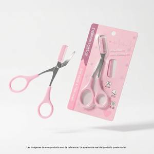 Tijeras para Cejas Generica PT 0514 de Acero Inoxidable con Cuchilla Redondeada y Guía de Peine para Maquillaje Profesional, Corte Preciso, Belleza Premium - Product Image 1