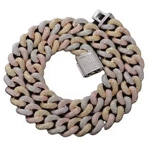 Cadena cubana elaborada en plata de ley 925 con diamantes de moissanita VVS claridad Iced out colección de cadenas de hip-hop de alta calidad - Product Image 4