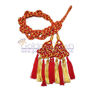 Chất lượng cao bán buôn thỏi cincture với vàng và đỏ chéo dây nhỏ tua sợi kim loại - Product Image 1